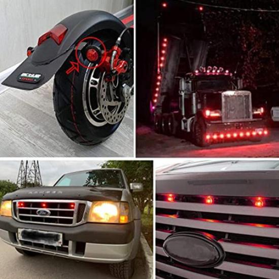 10PCS MARKER RED SIDE LED 4X4WD LIGHT For Lamp Pickup/Cab/ATV/SUV/UTV/Truck/Bus