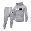Men's Printed Hooded Sweatshirt And Sweatpants Casual Sports Suit