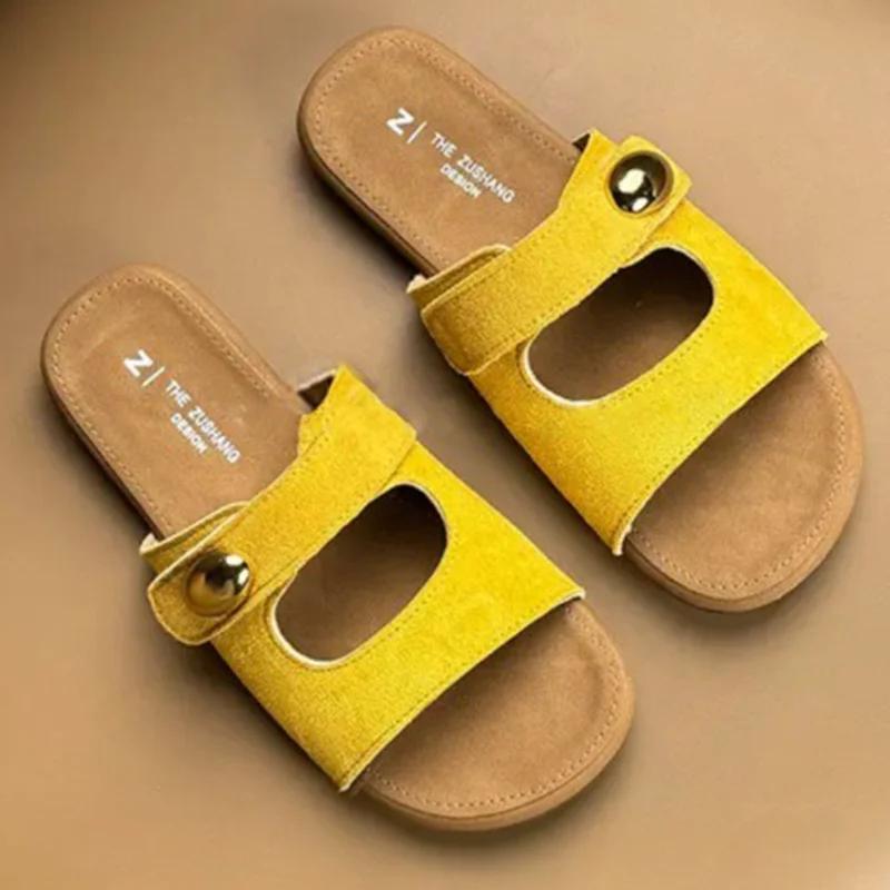 Fashion Women Flats Slippers Designer Fashion Casual Shoes Cozy Walking Woman Sandals 2025 Summer Trend Travel Beach Female Zapatillas