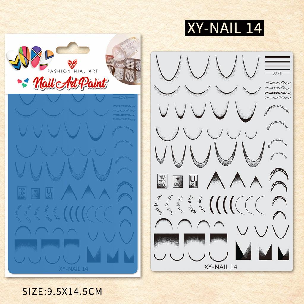 Nail Art Printing Steel Plate Lace Butterfly Pattern Flower French Large Transfer Silicone Seal Steel Plate Printing Rubber Plate