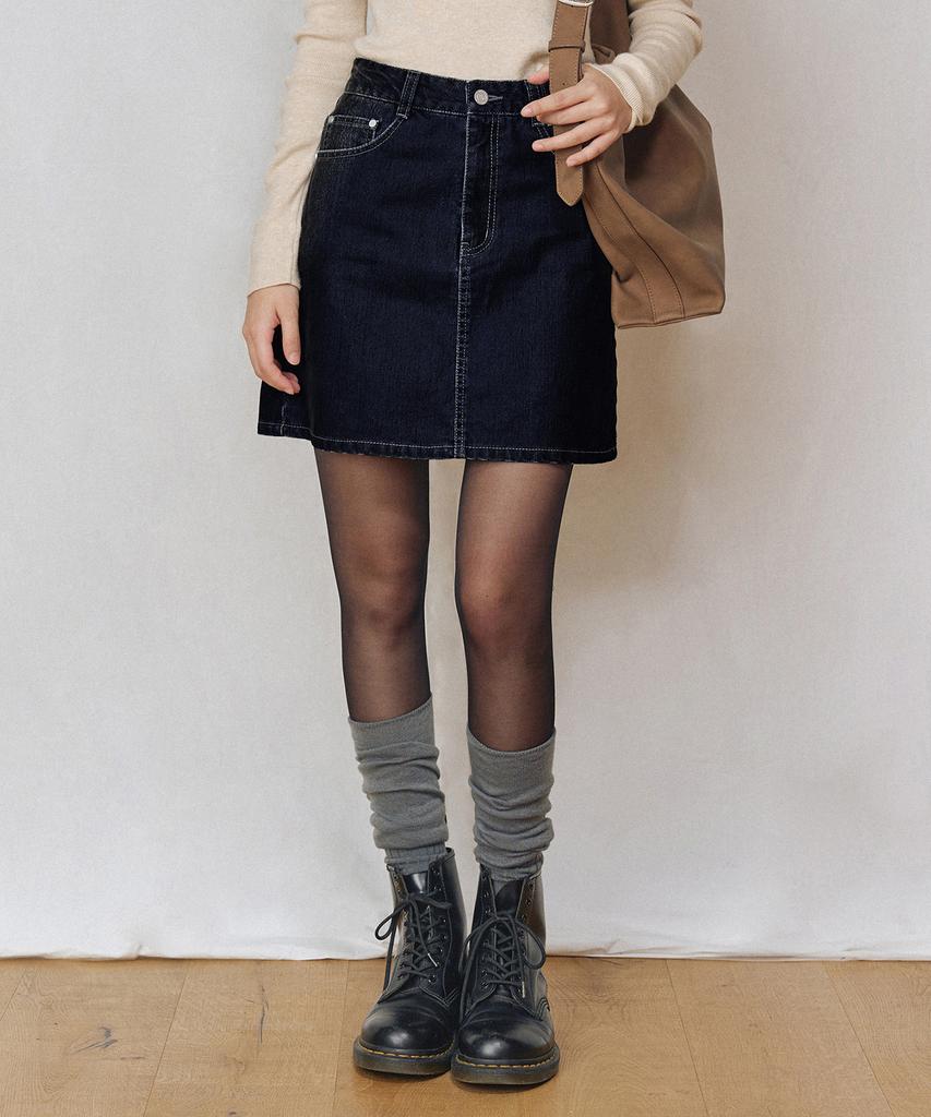 Deketeuumeon [Velvet Denim] Velvet Mini Skirt Dcsk007Dblue