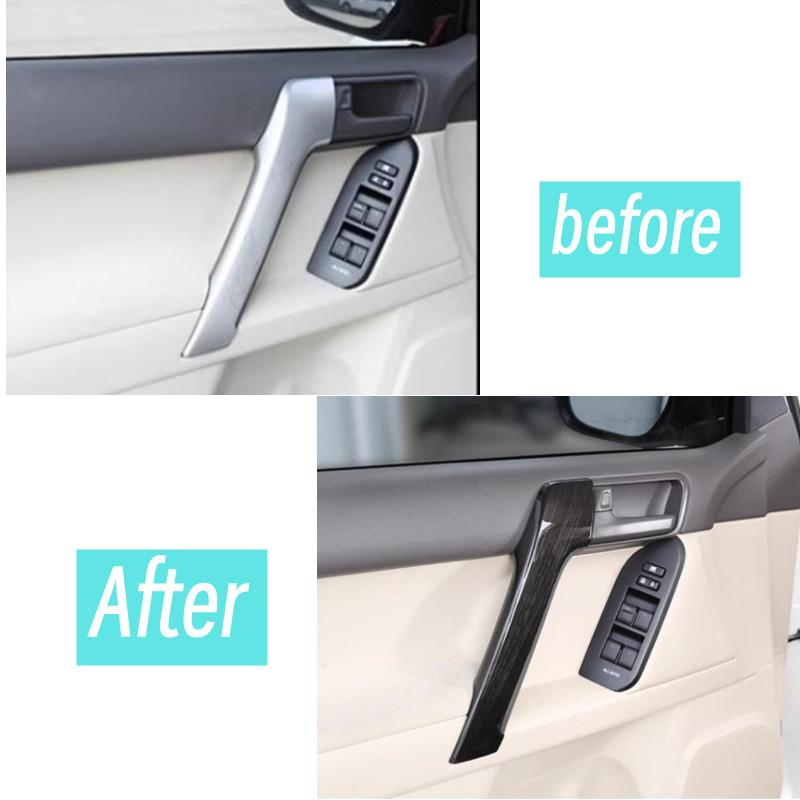 4PCS/set ABS Car Interior Door Handle Decoration Cover Trim Fit For Toyota Land Cruiser Prado FJ150 150 2010-18 Car