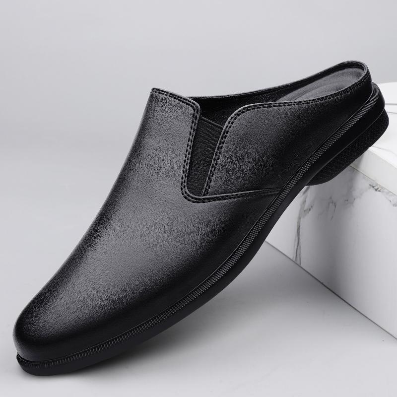 

New Men s Hollow Out Breathable Half Slippers Driving Shoes Male Casual Mules Moccasins Breathable Loafers Zapatos Hombre 38