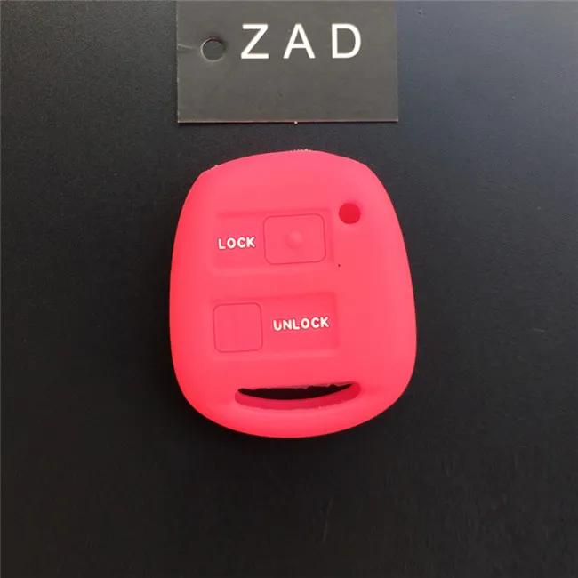 ZAD Silikonkautschuk Auto Schlüsselanhänger Hülle Abdeckung Set Haut für TOYOTA CAMRY RAV4 PRADO Yaris COROLLA AVENSIS LAND CRUISER 2 Tasten Schlüssel