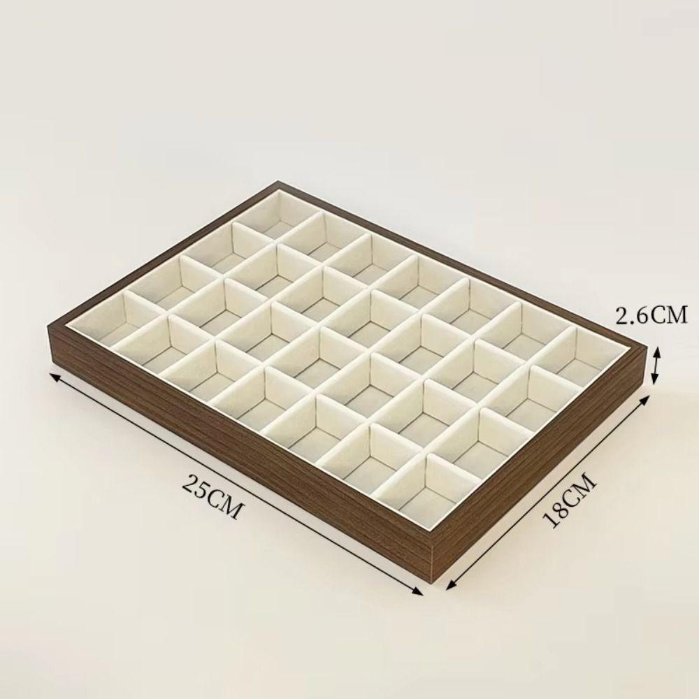 Velvet Lining Earrings Storage Holder Multi-Compartment Pendant Display Plate  Dressing Table