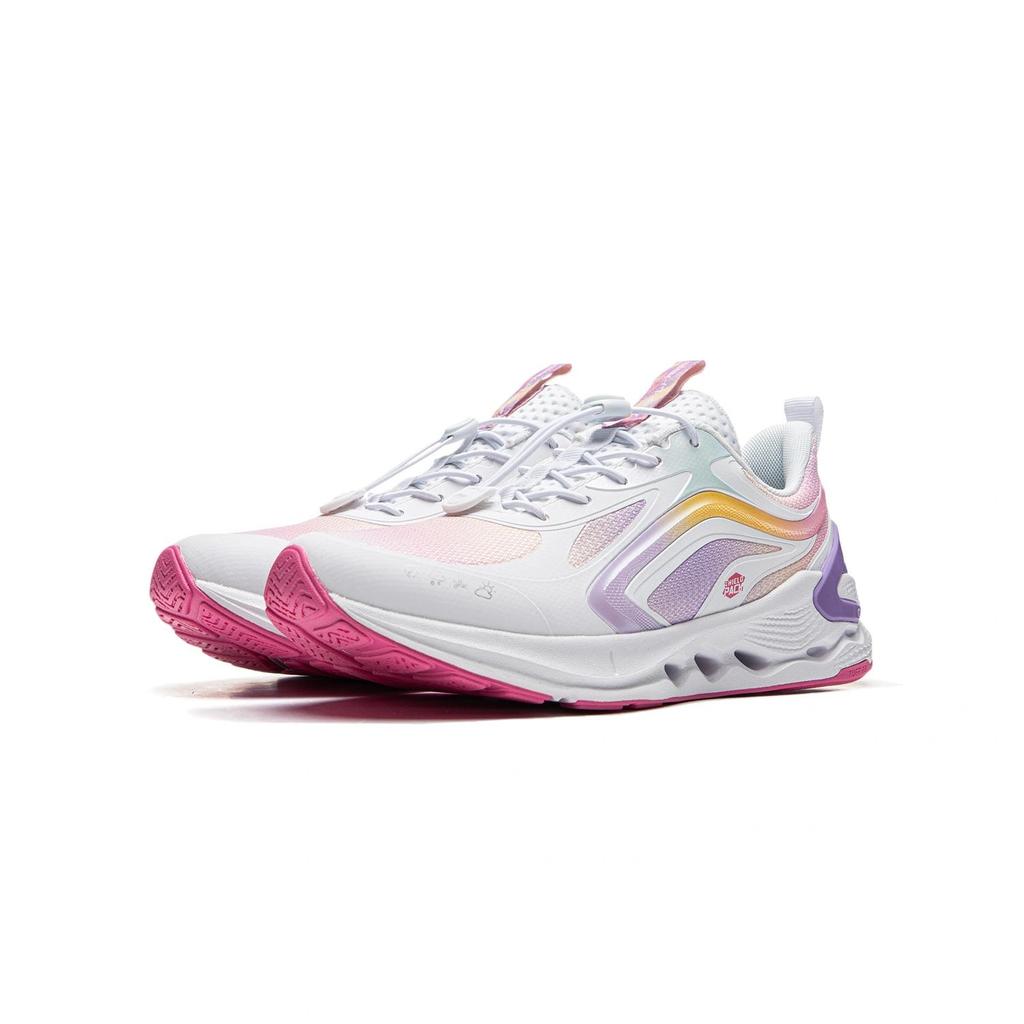 Li Ning Kids Running Shoes Comfortable Durable Casual Simple Kids sneaker Standard-White Peach-Blossom-Pink Light-Iris-Purple YKFU096-2
