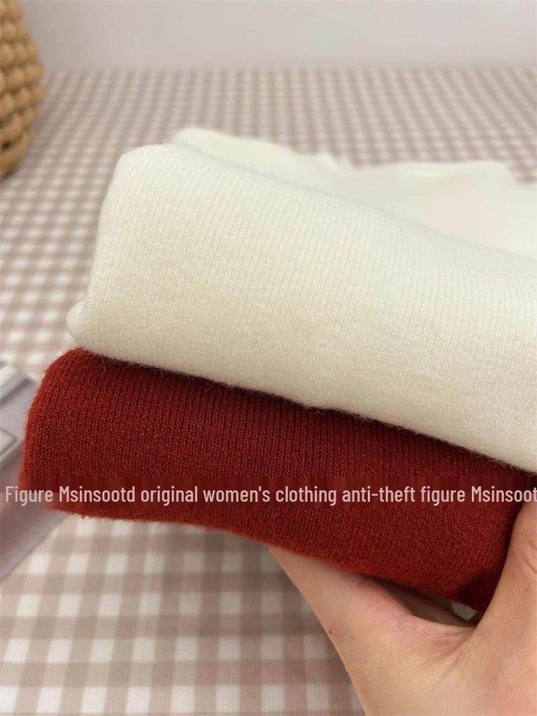 Women's Chic Slim-Fit Half High Neck Sweater - Autumn/Winter Long Sleeve Knitted Top