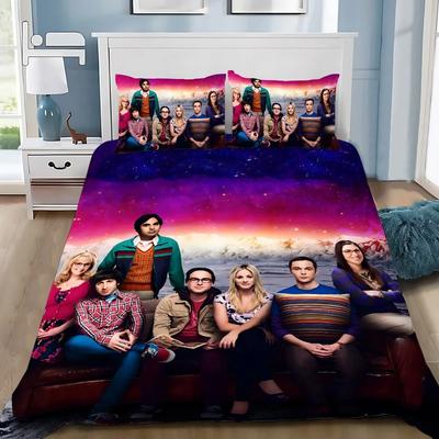 Bettwäsche-Set „The Big Bang Theory“ mit Motiven der Charaktere auf dem Bettbezug und Kissenbezug – das perfekte Geschenk für Kinder!