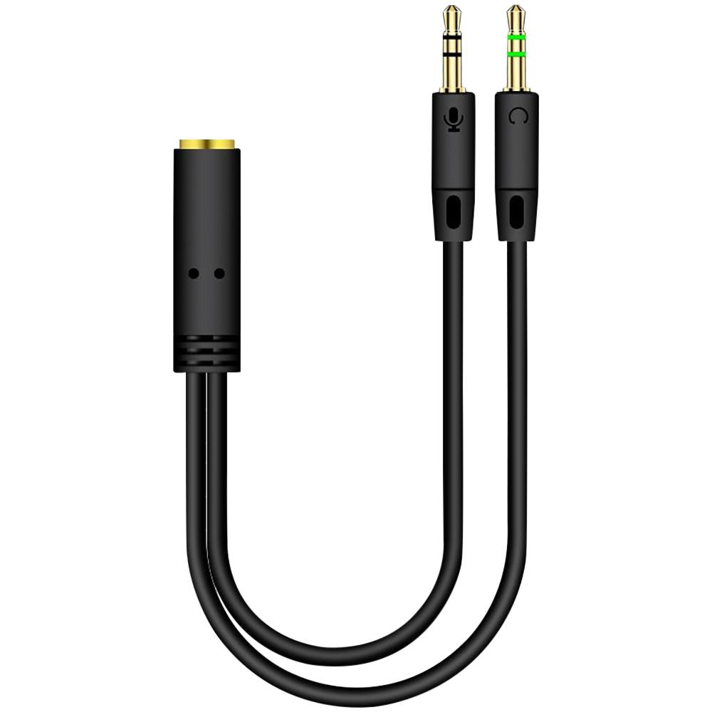 3.5mm Jack 2 Male To 1 Female Headphone Adapter Audio Splitter For Computer 3.5 mm Mic AUX Y Splitter Microphone Wire ConvertersGood product