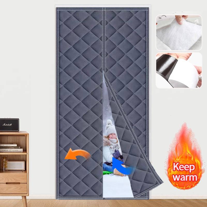 2025 Magnetic Windproof Curtain Winter Thermal Insulated Door Curtain Auto Closing Thickened Warm Oxford Door Screen