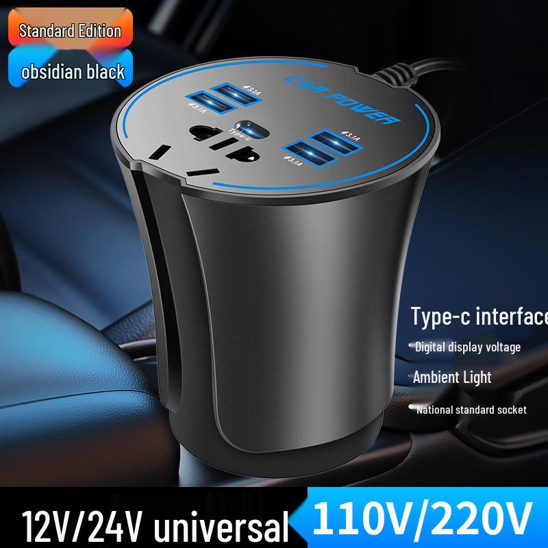 

Автомобильный инвертор питания 12В/24В в 220В с быстрой зарядкой и розеткой прикуривателя