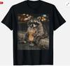 Waschbär trinkt Eiskaffee Lustiger Humor Meme Unisex T-Shirt