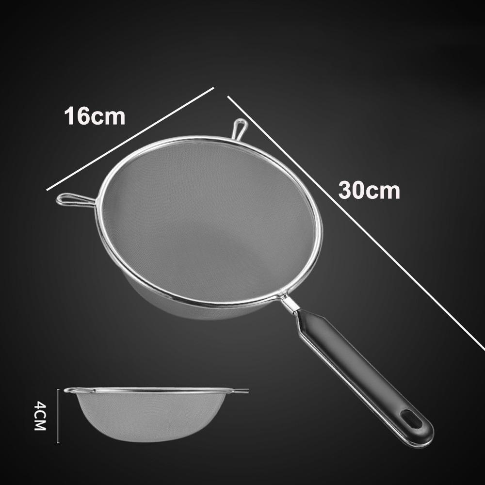 12 14 16 20 22cm Food Strainer Colander Stainless Steel Fine Mesh Strainer  for Kitchen