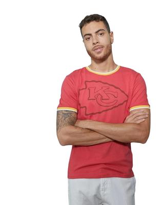 Junk Food Mens NFL Kansas City Chiefs Throwback Ringer Tee Shirt New S-XL