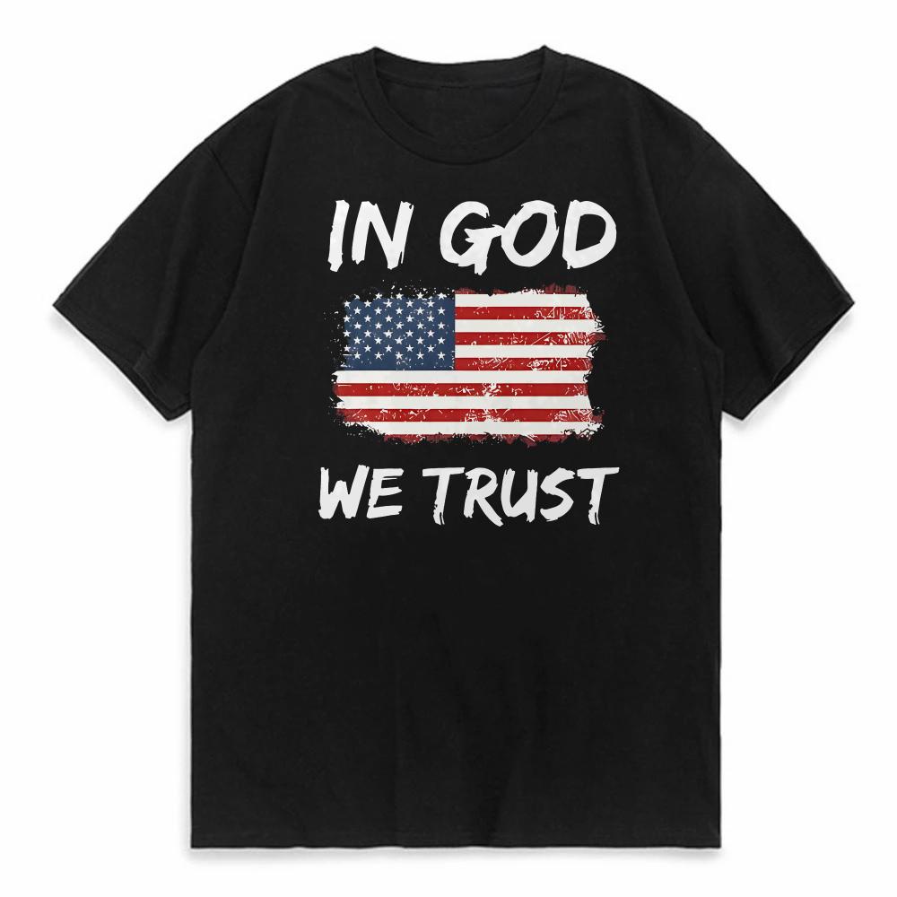 

In God We Trust US Flag men T Shirts Summer Short Sleeve Clothes Cotton Loose Street Tops ONeck Breathable tee Y2k Clothes 4XL