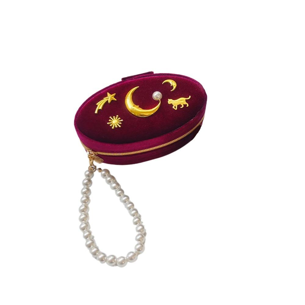 

Pearl Keychain Finger Ring Box Moon Star Bracelet Carrying Case Luxury Jewelry Storage Box Gifts