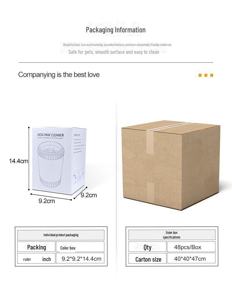 Silicone Pet Paw Cleaning Cup with Brush for Dogs and Cats