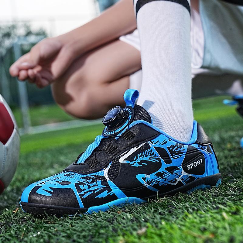 Sapatos de Futebol Esportivos Infantis Meninos Estudantes Treino Partida Antiderrapante Resistente ao Desgaste Botão de Rosca Verão Inverno Primavera Palmilha PU