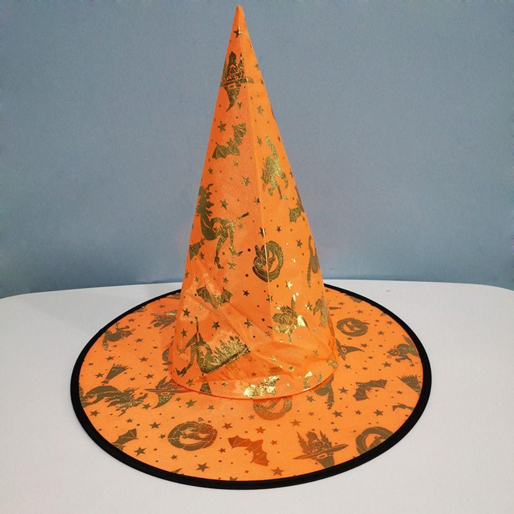 Skull Pattern Halloween Witch Hat Colorful Halloween Cosplay Accessories Children Wizard Cap  Kids