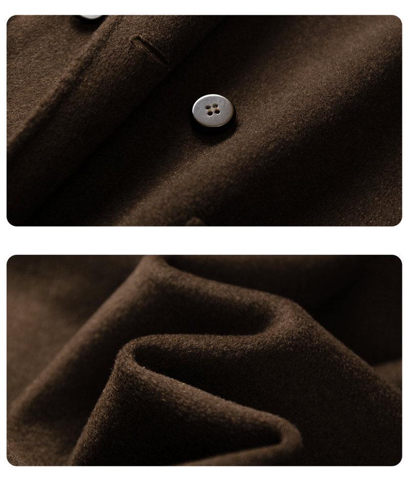 Men's Double-Sided Wool Blend Mid-Length Coat: Thickened Korean-Style Windbreaker for Autumn and Winter.