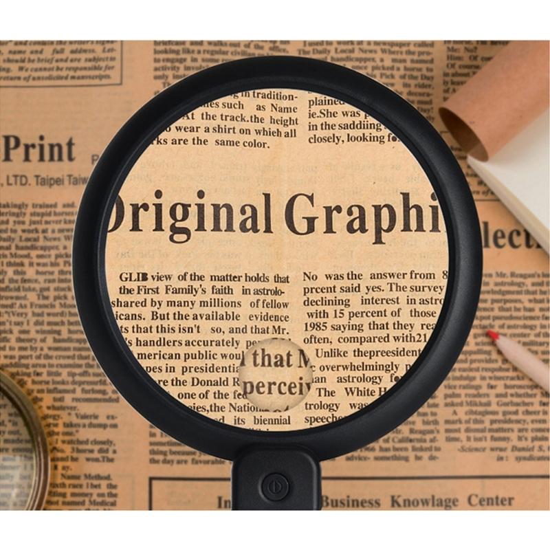 Hands frees Magnification Glass with LED Light Large Lens Rechargeable Magnifying Glass for senior Reading & Hobbyists