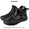 Short-tube Rain Boots for Men's Takeaway Rider Construction Site Rubber Shoes Kitchen Fishing Waterproof Men PVC Warm Rain Boots