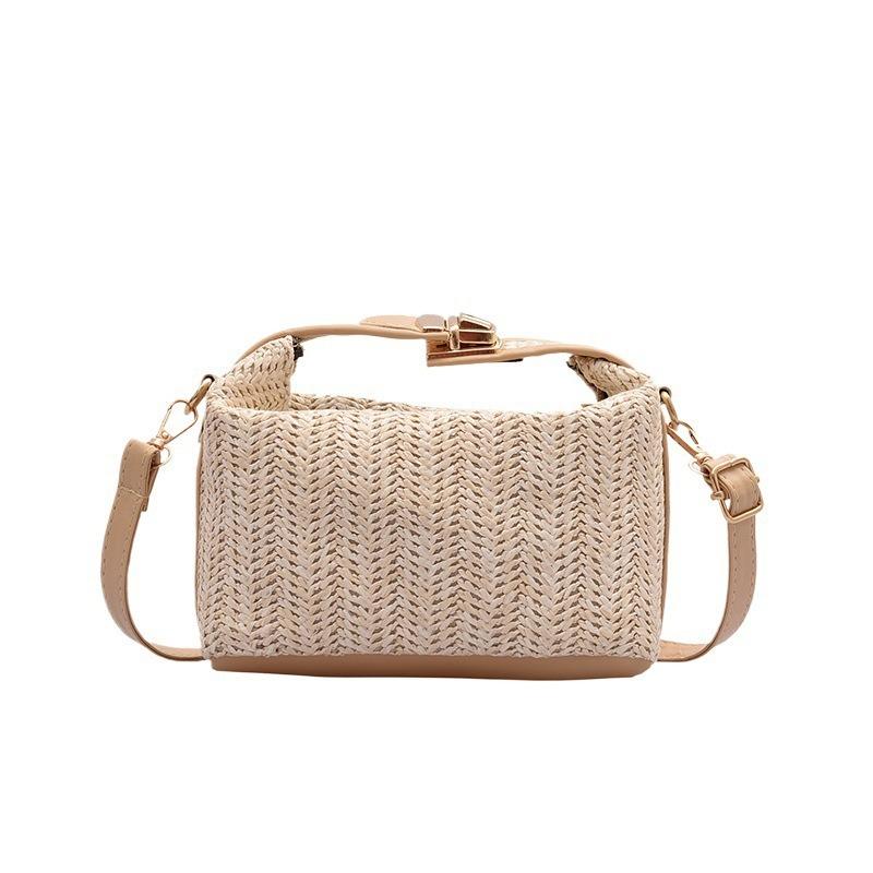 Women Simple Fashion Mini Woven Crossbody Shoulder Handbag Casual Daily Small Square Bag
