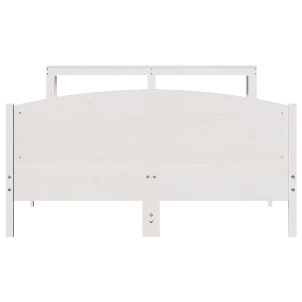 Vidaxl Bed Frame Without Mattress, White, 120X200 Cm, Pine Wood