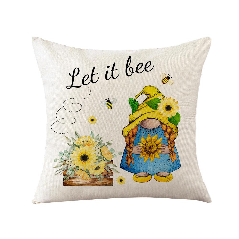 Pillow Cover Sunflower Cartoon Bee Home Decoration Cushion Cover Nordic Style Sofa Pillow Cover