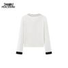 PEACEBIRD Women's V-Neck Contrast Trim Knit Cardigan