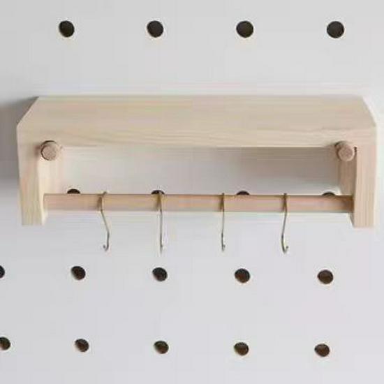 Universal Solid Wood Pegboard Shelf & Display Hanger