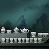 Qingbai Porcelain Qianli Jiangshan Ceramic Kung Fu Tea Set Opening Event Business Gifts Tea Set