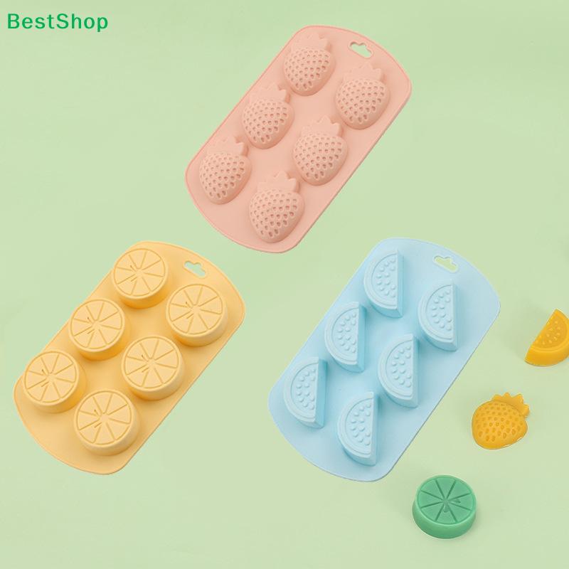 Fruit Shape Silicone Molds (Lemon/Strawberry/Watermelon) - 6-Cavity Baking Molds for Chocolate/Candy/Pudding