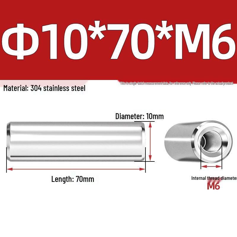 Pin Cilindric din Oțel Inoxidabil 304 cu Filet Interior M4/M6/M8 și Orificiu - Coloană de Suport și Ghidare