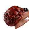 Rosewood Carved Pixiu Ornament: Gourd & Dragon Turtle Handicraft