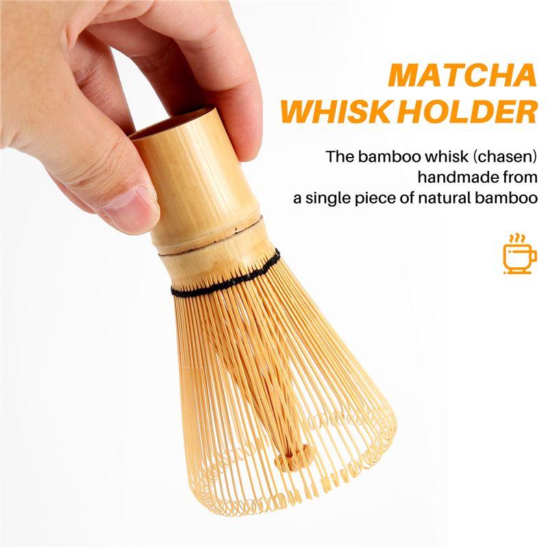 A34R Matcha Whisk Set Bamboo Matcha Tea Set 100 Prong Matcha Whisk (Chasen), Traditional Scoop, Matcha Whisk Holder