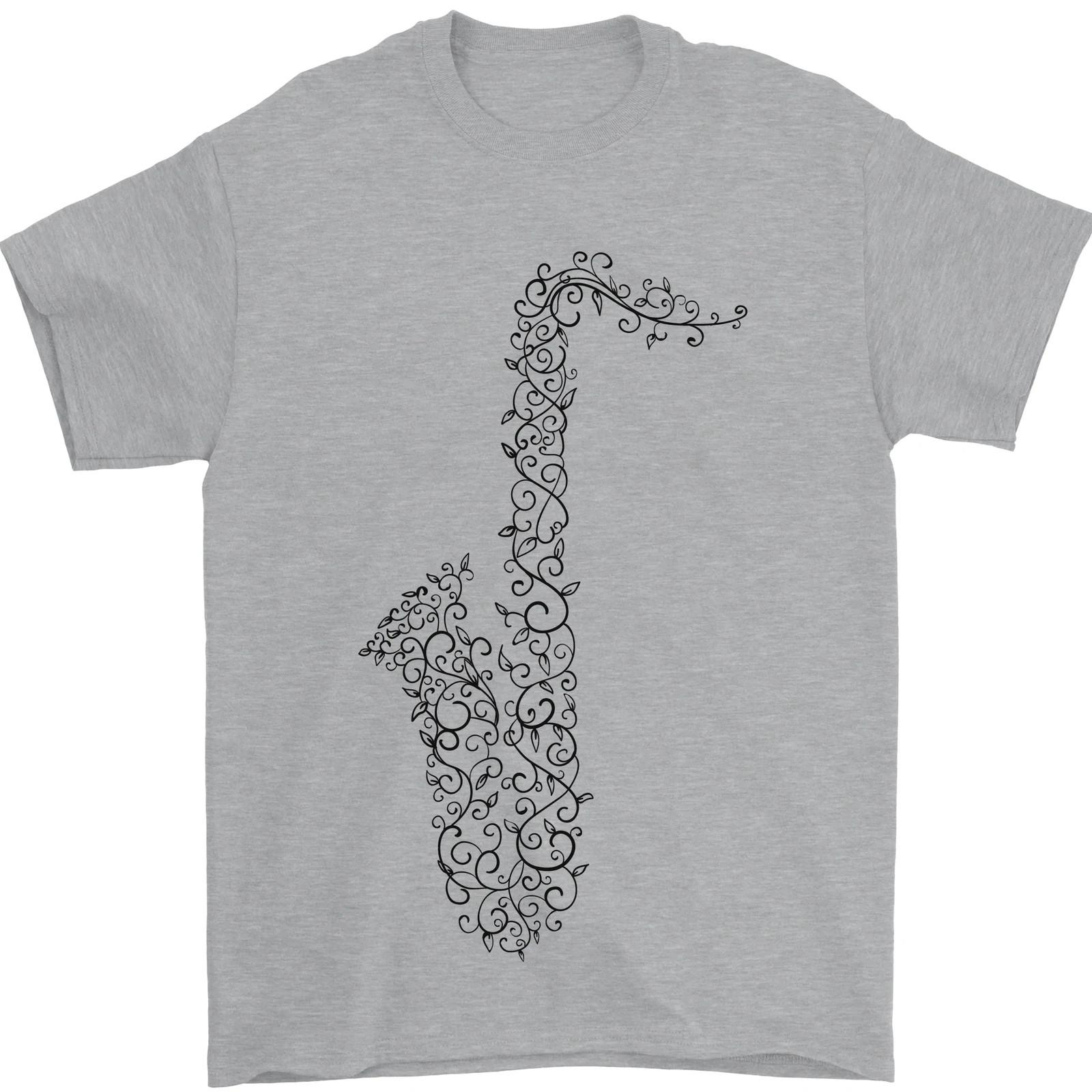 A Saxophone Musical Instrument Brass Band T-shirt Cotton XXL