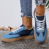 Fashion Spring Autumn Patchwork Canvas Shoes Women Lace Up Flat Heel Canvas Shoes Woman All Match Wear Resistant Walking Sneakers Mujer