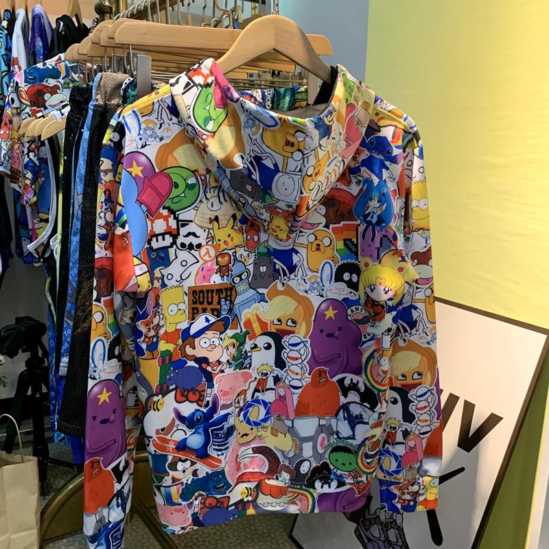 Hochwertiger Niedlicher Anime-Print Hoodie: Lässiges, lockeres, vielseitiges Sweatshirt im amerikanischen Stil