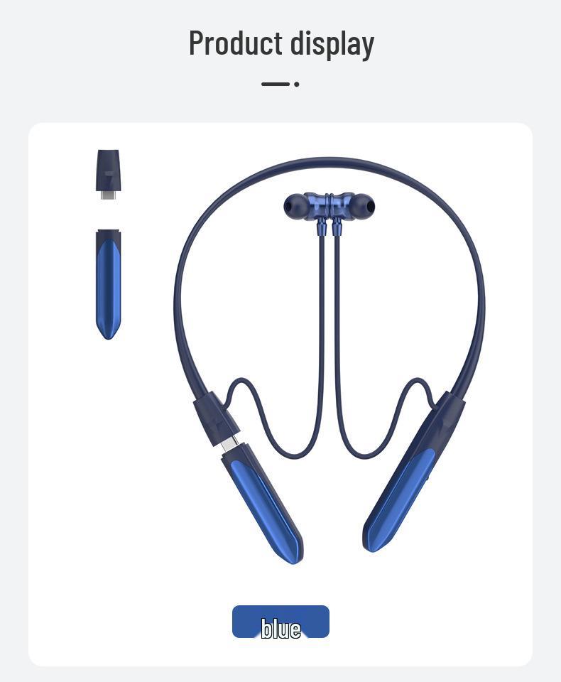 Ultra-Long Battery Dual Battery Neckband Noise Cancelling Wireless Bluetooth Sports Headphones