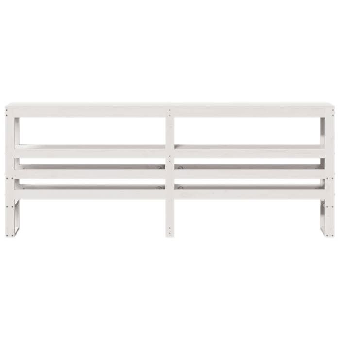 VidaXL Headboard with Shelves White 200 Cm Solid Pine Wood, Wooden Headboard, Headboard with Storage, Head of 850873