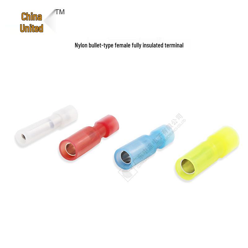 Zhonglian Fully Insulated Nylon Bullet Terminal Brass Quick Connect Cold Crimp Connector In Stock