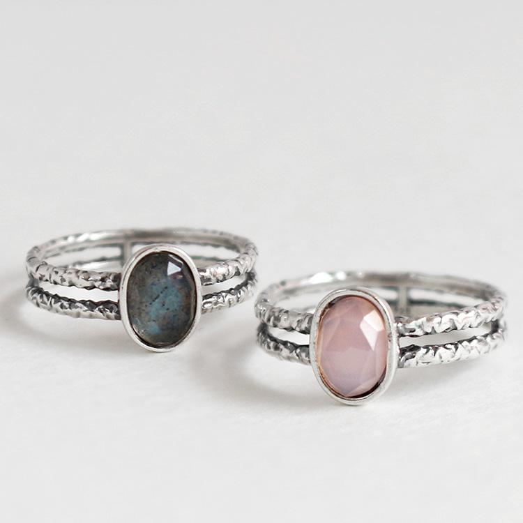 47Bag 925 Silver Bold Gemstone Ring Frida