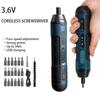 3.6V Cordless Portable Electric Screwdriver Torque Adjustable Straight Handle Drill Home Appliance Maintenance Power Tool