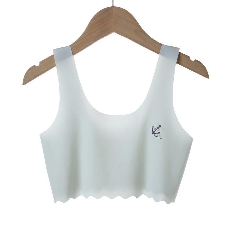 Girls' Seamless Camisole Bra, Developmental Underwear for 6-12 Years Old, Puberty Teen Bra for 10-14 Girls, Summer Kids Training Bra