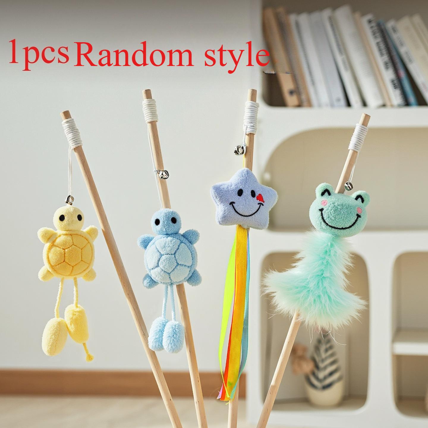 

Cat Toys Wooden Toy for Cats Teaser Stick Bite Resistant Tortoise Cat Toys Interactive Durable Cats Toy with Bell Pet Products