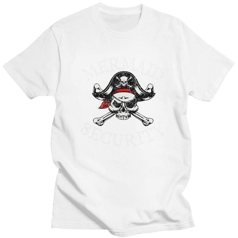 Custom Mermaid Security Pirate Quotes T Shirt Men Pure Cotton Tshirt Tees Streetwear Tshirts