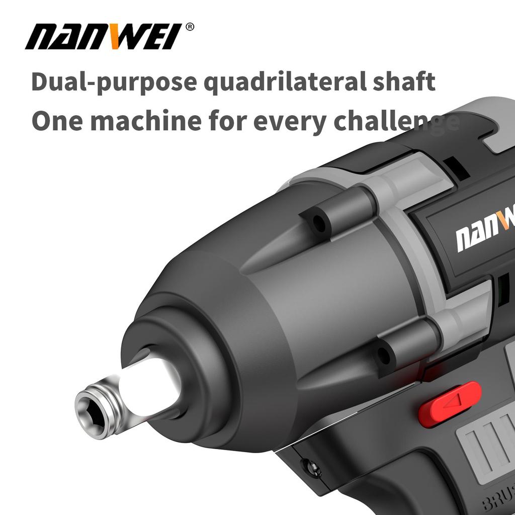 NANWEI 2 Piece 21V Brushless Motor Electric Wrench + Drill Tool Set