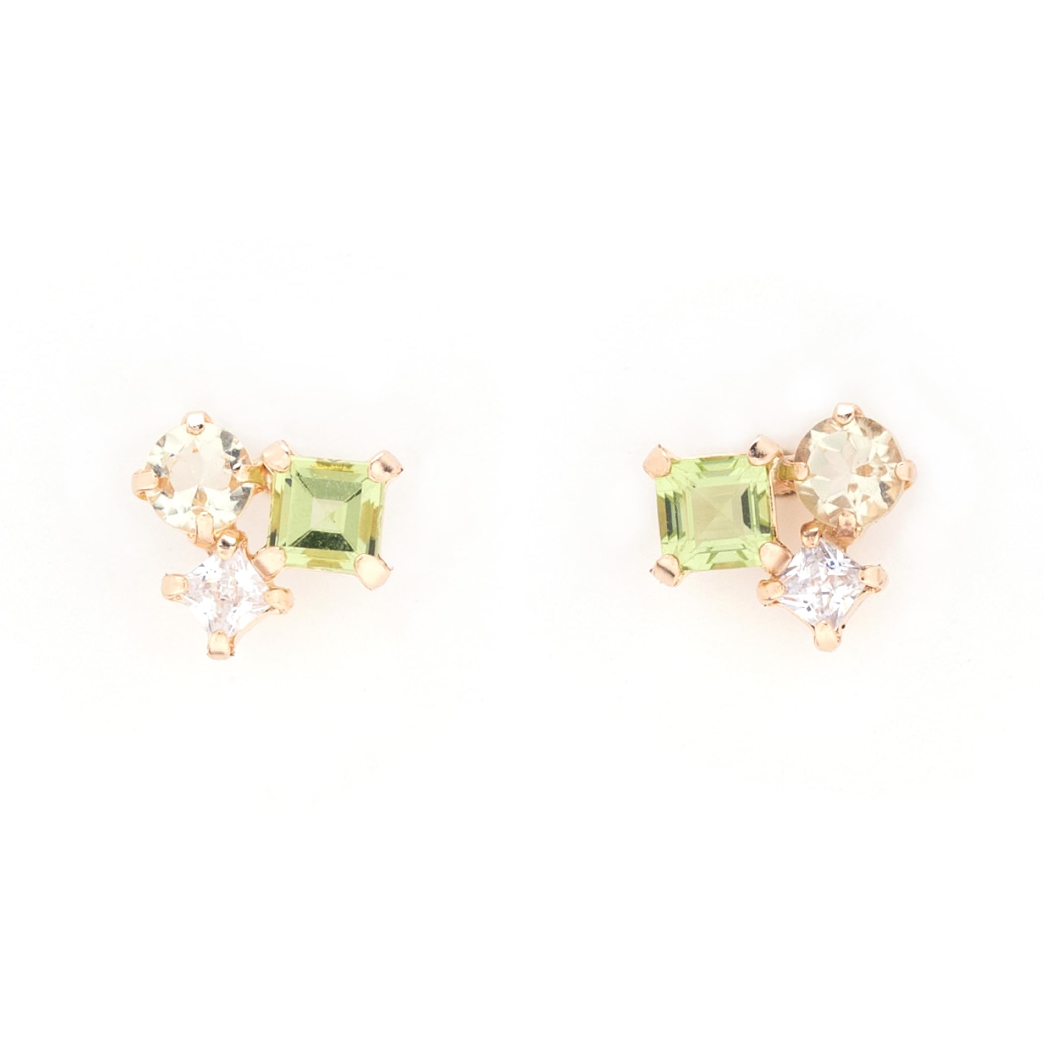

ESTELLE K10 Yellow Gold Earrings with August Birthstone Peridot [Official] Women s (0222-9377-0019-0000)