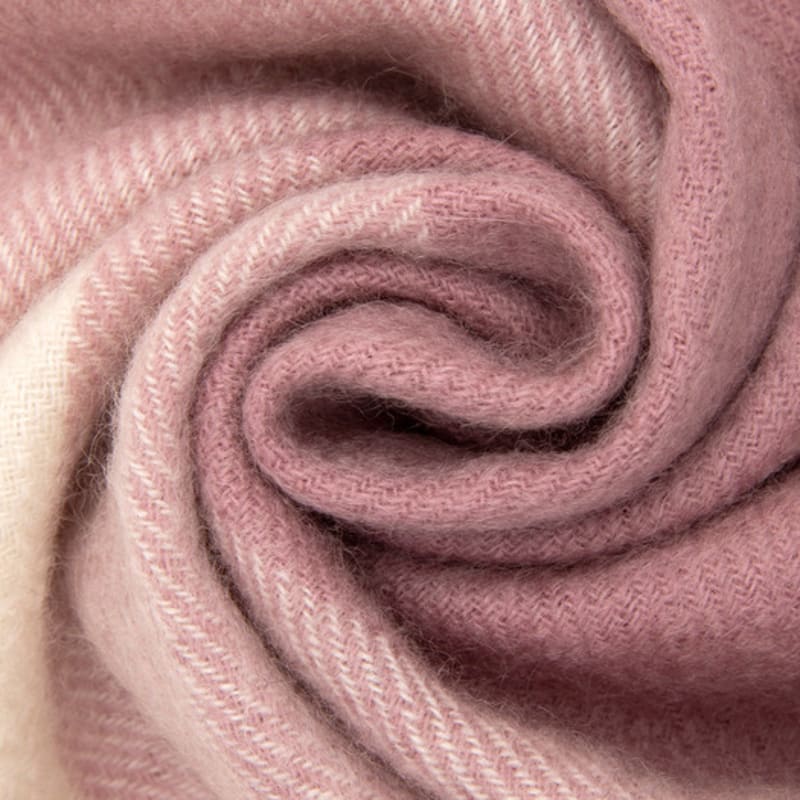 RECLOW RECLOW LAND 100% Cashmere Check Muffler Pink Gray